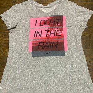 Nike Dri-Fit Gray Pink Graphic Tee
